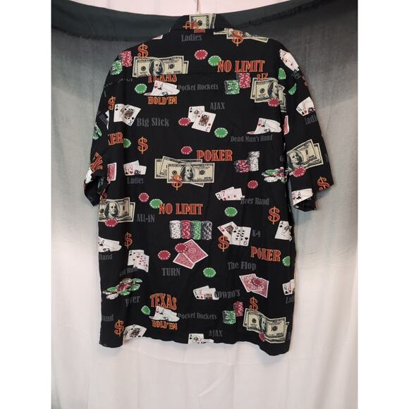 Blue water Men's Card Game Button Down Shirt Size Large(223) - Picture 6 of 8